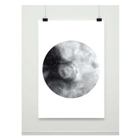 Bílý závěsný plakát s měsícem