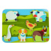 Lucy&Leo 226 Zvířátka na farmě - dřevěné vkládací puzzle 7 dílů