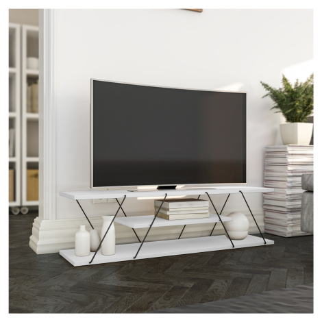 Televizní stolek CANAZ bílý černý Asir