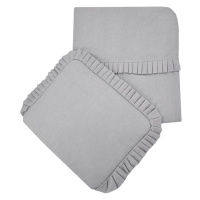 FEEDO Set do kočárku a postýlky s volánky Light Grey 30x35 cm , 85x75 cm