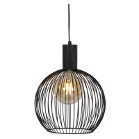 Designová kulatá závěsná lampa černá 30 cm - Wire Dos