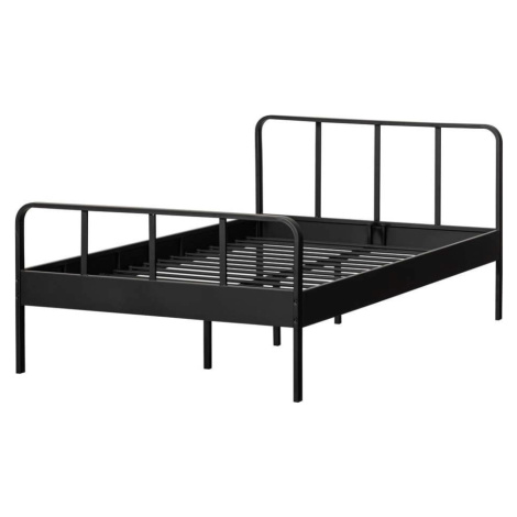 Černá kovová jednolůžková postel s roštem 120x200 cm Mees – WOOOD