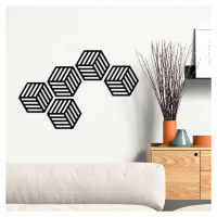 Dřevěný obraz na zeď - Hexagon (5 ks)