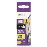 Emos LED žárovka Filament Candle 1,8W (25W), 250lm, E14, teplá bílá - 1525281222