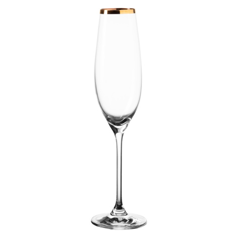 Sklenice na šampaňské s pozlaceným okrajem 210 ml - Premium Glas Crystal - 321810