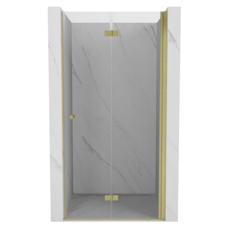 MEXEN MIST dveřní část zalamovací 110x200 cm 6mm zlatá, čirá, pravé 8A6-110-000-50-00-P