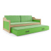 BMS Dětská postel s přistýlkou DAWID | borovice 90 x 200 cm Barva: Zelená