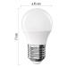 EMOS LED žárovka Classic Mini Globe / E27 / 6,5 W (60 W) / 806 lm / teplá bílá ZQ6E41