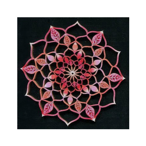 AMADEA Dřevěná dekorace mandala růžová 9 cm