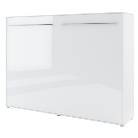 Sklápěcí postel CONCEPT PRO CP-04 bílá vysoký lesk, 140x200 cm, horizontální