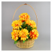Dušičkový košík zdobený Chryzantéma 20 x 30 cm, žlutá