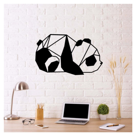 Černá kovová nástěnná dekorace Panda, 55 x 33 cm Wallity