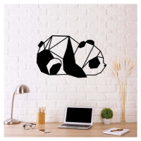 Černá kovová nástěnná dekorace Panda, 55 x 33 cm