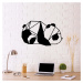 Černá kovová nástěnná dekorace Panda, 55 x 33 cm