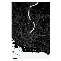 Mapa Genoa black, (26.7 x 40 cm)