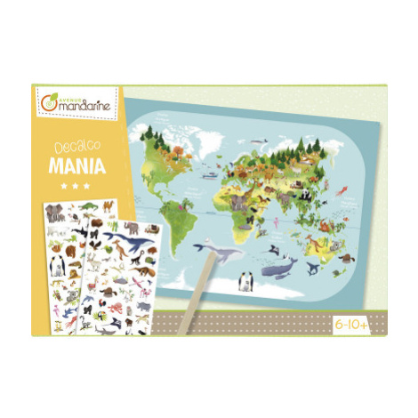 Mapa světa s obtisky zvířat Avenue Mandarine