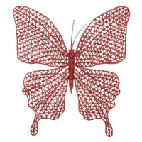 Motýl na klipu červený 20 x 19,5 cm