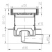 Chuděj Podlahová vpust boční DN50, plovák Neptun, mřížka 150x150 mm nerez STEEL (Gule boční DN50