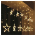 Solight LED vánoční závěs, hvězdy, šíře 1,8m, 77LED, IP20, 3xAA, USB 1V227