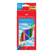 Pastelky Faber-Castell - trojhranné, 12 barev + ořezávátko