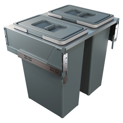 Vestavný odpadkový koš Elletipi BLOCK 2.0 - výsuvný, 35+35 L, 60 cm, PBR A4260A