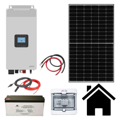 VSelektro Solární sestava - Hybrid II AKU: 4×250Ah, FVP: 8 panelů / 3,6 kWp