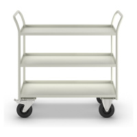 Kongamek Stolový vozík KM41, 3 etáže se zvýšenou hranou, d x š x v 1080 x 450 x 1000 mm, bílá, 2