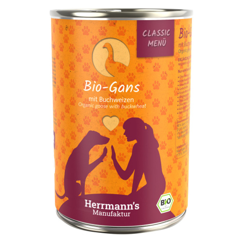 Herrmann's Bio-Menu 24 x 400 g - výhodné balení - bio husa s bio pohankou
