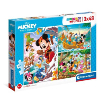 Clementoni Puzzle - Mickey a přátelé 3 x 48 dílků - Směr