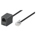 PremiumCord Kabel prodlužovací telefonní rovný 6P4C plug - 6P4C jack 10m, černá - tk6mf-10b