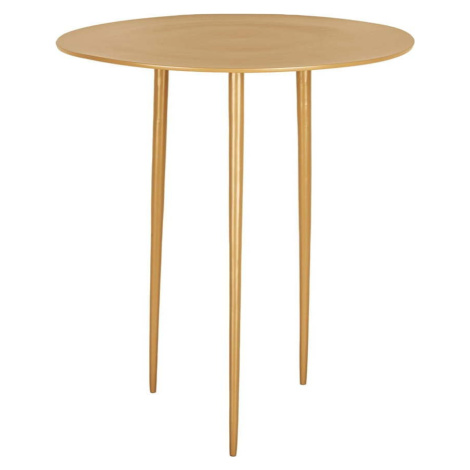 Hořčicově žlutý kovový odkládací stolek Leitmotiv Supreme, ø 37 cm