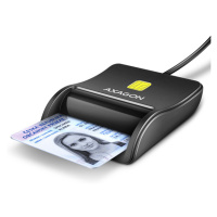 AXAGON CRE-SM3N, USB-A FlatReader čtečka kontaktních karet Smart card (eObčanka), kabel 1.3m