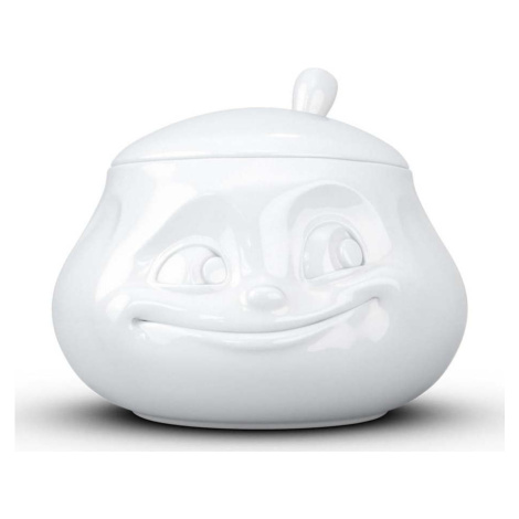 Bílá usměvavá cukřenka z porcelánu 58products