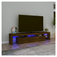 vidaXL TV skříňka s LED osvětlením hnědý dub 200x36,5x40 cm