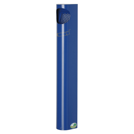 VAR Nástěnný popelník, ocel, 3,5 l, v x š x h 550 x 110 x 74 mm, hořcově modrá
