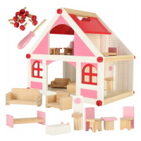 Dřevěný Domeček Pro Panenky Vejde Do Malého Pokoje Sada S Nábytkem