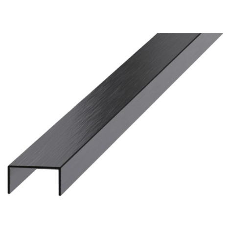 Lišta Eviso dekorační černá kartáčovaná, ve tvaru U 270 cm nerez EXBL0001