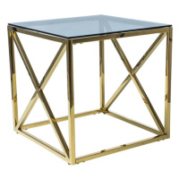 Přístavný stolek ELISEBZLC kouřová/zlatá