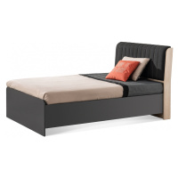 Studentská postel 100x200 s úložným prostorem magnus - dub sofia/šedá