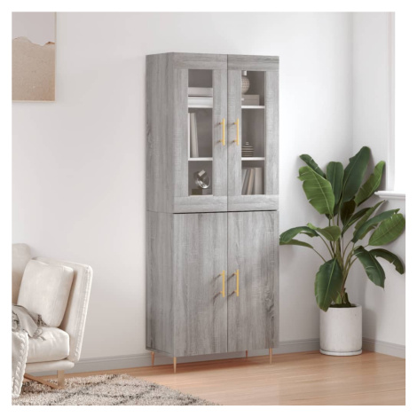 vidaXL Skříň highboard šedá sonoma 69,5 x 34 x 180 cm kompozitní dřevo