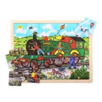 Bigjigs Toys Dřevěné puzzle vlak 24 dílků