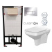 DEANTE Podomítkový rám, pro závěsné WC mísy + SLIM tlačítko chrom + WC CERSANIT CLEANON COMO + S