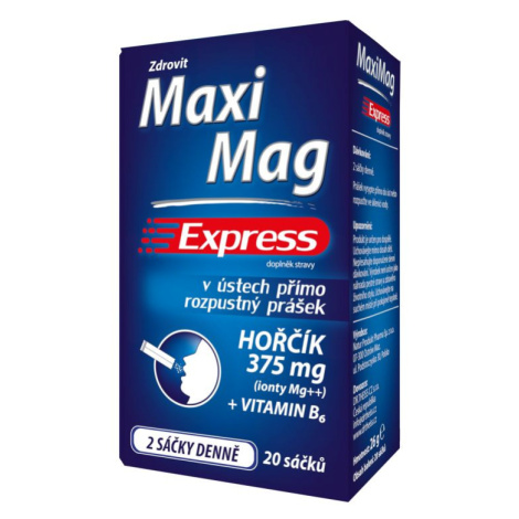 Zdrovit MaxiMag Express hořčík 375 mg + B6 direct 20 sáčků