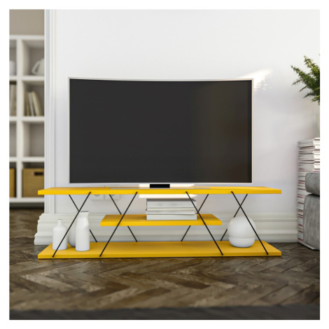 TV stolek ANABELA, žlutá/černá