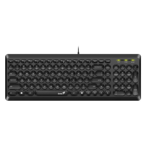 GENIUS klávesnice Slimstar Q200/ Drátová/ USB/ černá/ retro design/ CZ+SK layout