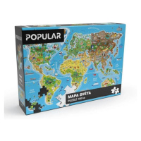 Popular Puzzle Mapa světa 160 dílků (CZ)