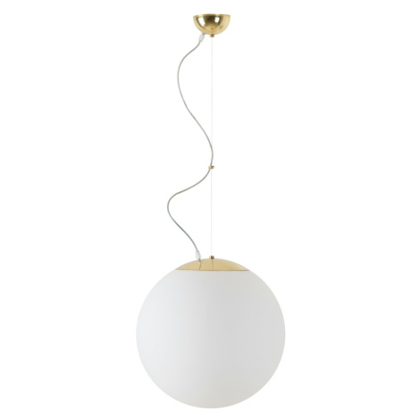 OSMONT ADR42472 ADRIA L3 závěsné skleněné svítidlo mosaz leštěná / bílá IP40 40W E27