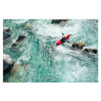 Fotografie Mature Man Kayaking On  River, CasarsaGuru, 40 × 26.7 cm