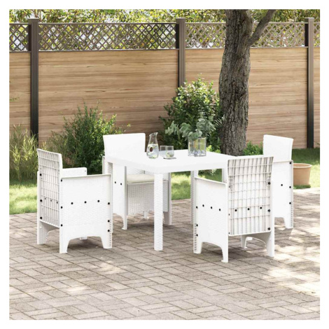 vidaXL Zahradní jídelní souprava 5 pcs Bílá Polypropylen