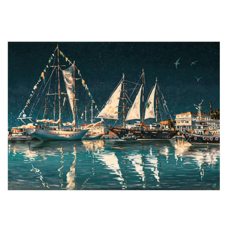 Obraz Canvas 60x80 ST658 Night Ships CA-13935 Styler